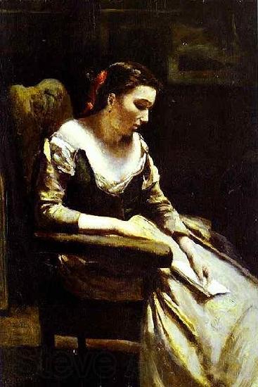 Jean-Baptiste Camille Corot The Letter Norge oil painting art